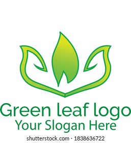 abstract green leaf logo design