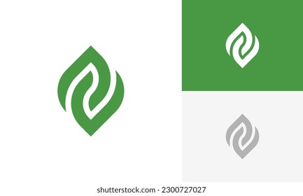 Abstraktes Logo für grüne Blätter, Vektorgrafik
