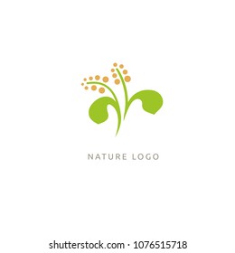 Abstract green leaf logo icon vector design. Landscape design, garden, Plant, nature and ecology vector logo. Ecology Happy life Logotype concept icon. Vector illustration, Graphic Design Editable Des