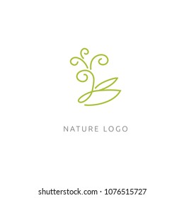 Abstract green leaf logo icon vector design. Landscape design, garden, Plant, nature and ecology vector logo. Ecology Happy life Logotype concept icon. Vector illustration, Graphic Design Editable Des