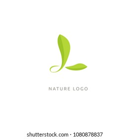 Abstract green leaf logo icon vector design. Landscape design, garden, Plant, nature and ecology vector logo. Ecology Happy life Logotype concept icon. Vector illustration, Graphic Design.