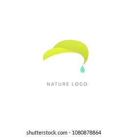 Abstract green leaf logo icon vector design. Landscape design, garden, Plant, nature and ecology vector logo. Ecology Happy life Logotype concept icon. Vector illustration, Graphic Design.
