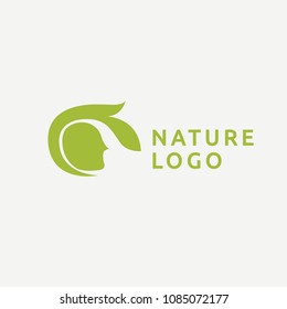 Abstract green leaf logo icon vector design. Landscape design, garden, Plant, nature and ecology vector logo. Ecology Happy life Logotype concept icon. Vector illustration, Graphic Design.