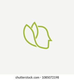 Abstract green leaf logo icon vector design. Landscape design, garden, Plant, nature and ecology vector logo. Ecology Happy life Logotype concept icon. Vector illustration, Graphic Design.