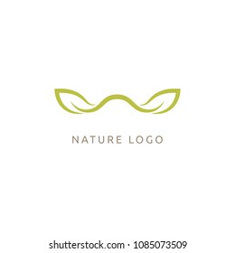 Abstract green leaf logo icon vector design. Landscape design, garden, Plant, nature and ecology vector logo. Ecology Happy life Logotype concept icon. Vector illustration, Graphic Design.