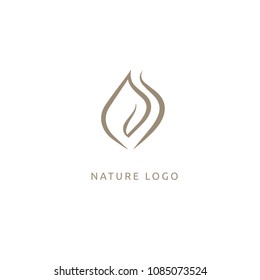 Abstract green leaf logo icon vector design. Landscape design, garden, Plant, nature and ecology vector logo. Ecology Happy life Logotype concept icon. Vector illustration, Graphic Design.