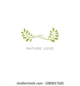 Abstract green leaf logo icon vector design. Landscape design, garden, Plant, nature and ecology vector logo. Ecology Happy life Logotype concept icon. Vector illustration, Graphic Design 