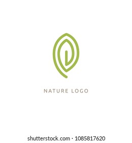 Abstract green leaf logo icon vector design. Landscape design, garden, Plant, nature and ecology vector logo. Ecology Happy life Logotype concept icon. Vector illustration, Graphic Design 