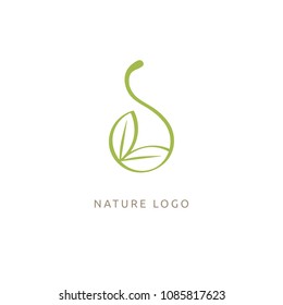 Abstract green leaf logo icon vector design. Landscape design, garden, Plant, nature and ecology vector logo. Ecology Happy life Logotype concept icon. Vector illustration, Graphic Design 