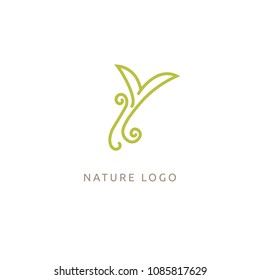 Abstract green leaf logo icon vector design. Landscape design, garden, Plant, nature and ecology vector logo. Ecology Happy life Logotype concept icon. Vector illustration, Graphic Design 