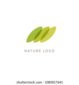 Abstract green leaf logo icon vector design. Landscape design, garden, Plant, nature and ecology vector logo. Ecology Happy life Logotype concept icon. Vector illustration, Graphic Design 