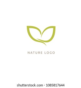 Abstract green leaf logo icon vector design. Landscape design, garden, Plant, nature and ecology vector logo. Ecology Happy life Logotype concept icon. Vector illustration, Graphic Design 