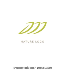 Abstract green leaf logo icon vector design. Landscape design, garden, Plant, nature and ecology vector logo. Ecology Happy life Logotype concept icon. Vector illustration, Graphic Design 