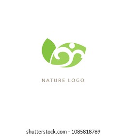 Abstract green leaf logo icon vector design. Landscape design, garden, Plant, nature and ecology vector logo. Ecology Happy life Logotype concept icon. Vector illustration, Graphic Design.