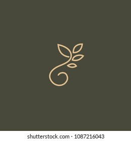Abstract green leaf logo icon vector design. Landscape design, garden, Plant, nature and ecology vector logo.  Ecology Happy life Logotype concept icon. Vector illustration, Graphic Design 