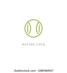 Abstract green leaf logo icon vector design. Landscape design, garden, Plant, nature and ecology vector logo. Ecology Happy life Logotype concept icon. Vector illustration, Graphic Design.