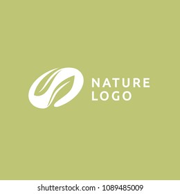 Abstract green leaf logo icon vector design. Landscape design, garden, Plant, nature and ecology vector logo. Ecology Happy life Logotype concept icon. Vector illustration, Graphic Design.