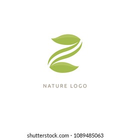 Abstract green leaf logo icon vector design. Landscape design, garden, Plant, nature and ecology vector logo. Ecology Happy life Logotype concept icon. Vector illustration, Graphic Design.