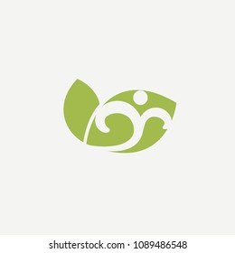 Abstract green leaf logo icon vector design. Landscape design, garden, Plant, nature and ecology vector logo. Ecology Happy life Logotype concept icon. Vector illustration, Graphic Design.