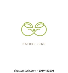 Abstract green leaf logo icon vector design. Landscape design, garden, Plant, nature and ecology vector logo. Ecology Happy life Logotype concept icon. Vector illustration, Graphic Design 