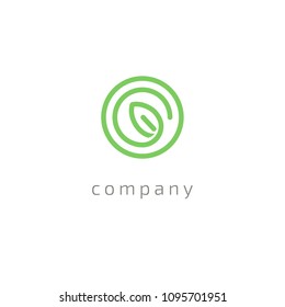Abstract green leaf logo icon vector design. Landscape design, garden, Plant, nature and ecology vector logo. Ecology Happy life Logotype concept icon. Vector illustration, Graphic Design 