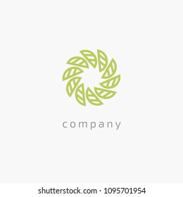 Abstract green leaf logo icon vector design. Landscape design, garden, Plant, nature and ecology vector logo. Ecology Happy life Logotype concept icon. Vector illustration, Graphic Design 