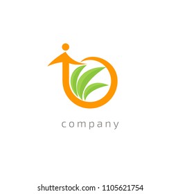 Abstract green leaf logo icon vector design. Landscape design, garden, Plant, nature and ecology vector logo. Ecology Happy life Logotype concept icon. Vector illustration, Graphic Design.