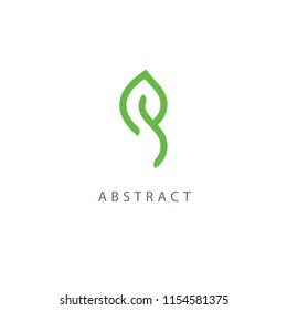 Abstract green leaf logo icon vector design. Landscape design, garden, Plant, nature and ecology vector logo. Ecology Happy life Logotype concept icon. Vector illustration, Graphic Design Editable