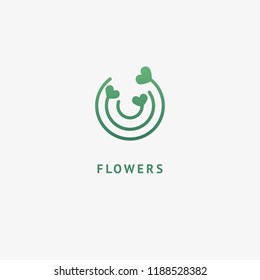 Abstract green leaf logo icon vector design. Landscape design, garden, Plant, nature and ecology vector logo. Ecology Happy life Logotype concept icon. Vector illustration, Graphic Editable Design