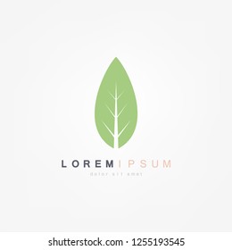 Abstract green leaf logo icon vector design. Plant, nature and ecology vector logo. Vector illustration.