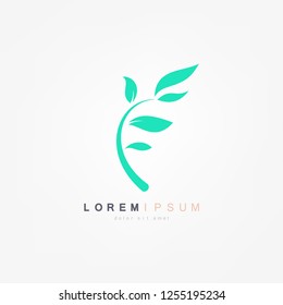 Abstract green leaf logo icon vector design. Plant, nature and ecology vector logo. Vector illustration.