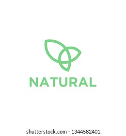 Abstract green leaf logo icon vector design. Landscape design, garden, Plant, nature and ecology vector logo