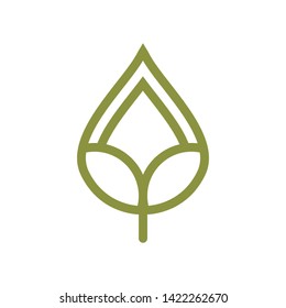 Abstract green leaf logo icon vector design. Green emblem, design concept, logo, logotype element for garden, plant, nature and ecology. Isolated on white background. Vector Illustration