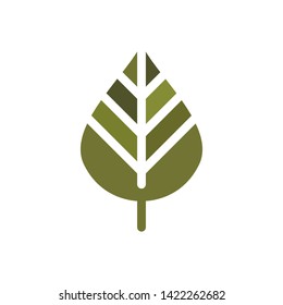 Abstract green leaf logo icon vector design. Green emblem, design concept, logo, logotype element for garden, plant, nature and ecology. Isolated on white background. Vector Illustration