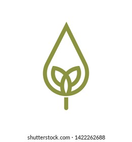Abstract green leaf logo icon vector design. Green emblem, design concept, logo, logotype element for garden, plant, nature and ecology. Isolated on white background. Vector Illustration