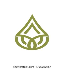 Abstract green leaf logo icon vector design. Green emblem, design concept, logo, logotype element for garden, plant, nature and ecology. Isolated on white background. Vector Illustration