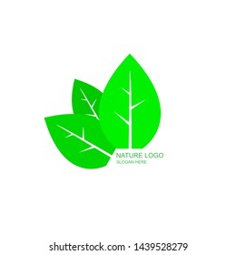 Abstract green leaf logo icon vector design. Logo design, garden, Plant, nature and ecology vector logo. Ecology Logotype concept icon.