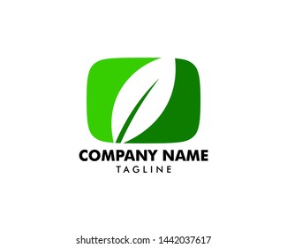 Abstract green leaf logo icon vector design
