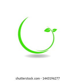 Abstract green leaf logo icon vector design. Logo design, garden, Plant, nature and ecology vector logo. Ecology Logotype concept icon.