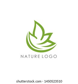 Abstract green leaf logo icon vector design. Landscape design, garden, Plant, nature and ecology vector logo. 