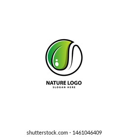 Abstract green leaf logo icon vector design. Landscape design, garden, Plant, nature and ecology vector logo