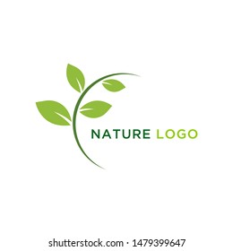 Abstract green leaf logo icon vector design. Landscape design, garden, Plant, nature and ecology vector logo. Ecology Happy life Logotype concept icon. Vector illustration, Graphic Design Editable Des
