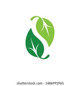 Abstract green leaf logo icon vector design. Landscape design, garden, Plant, nature and ecology vector logo. Ecology Happy life Logotype concept icon. Vector illustration, Graphic Design Editable Des