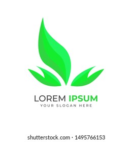 Abstract green leaf logo icon vector design. Landscape design, garden, Plant, nature and ecology vector logo. Ecology Happy life Logotype concept icon. Vector illustration, Graphic Design Editable