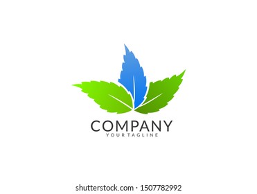 Abstract green leaf logo icon vector design. Landscape design, garden, Plant, nature and ecology vector logo. Ecology Happy life Logotype concept icon. Vector illustration, Graphic Design Editable