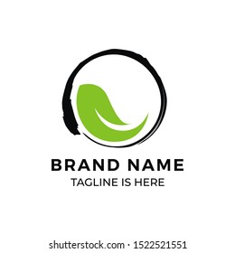 Abstract green leaf logo icon vector design. Landscape design, garden, Plant, nature and ecology vector logo.