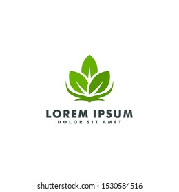 Abstract green leaf logo icon vector design. Landscape sign and symbol illustration