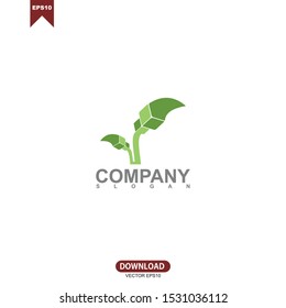 Abstract green leaf logo icon vector design. Landscape design, garden, Plant, nature and ecology vector logo