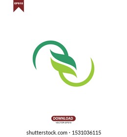 Abstract green leaf logo icon vector design. Landscape design, garden, Plant, nature and ecology vector logo