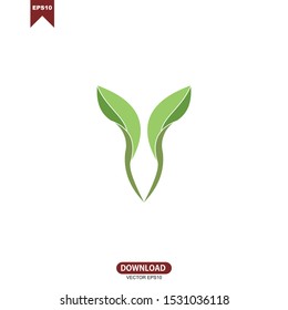Abstract green leaf logo icon vector design. Landscape design, garden, Plant, nature and ecology vector logo